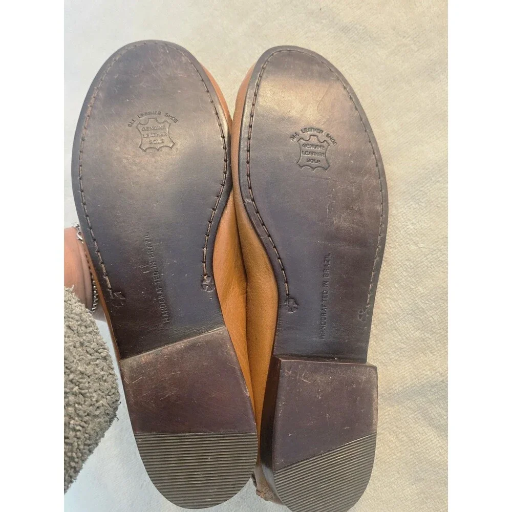 Vintage Mario De Gerard Mens Tan Leather Penny Loafers All Leather Size 10